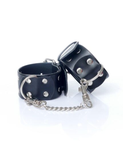 Kajdanki skórzane z łańcuchami regulowane bdsm sex