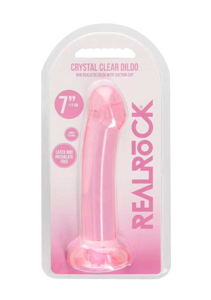 Dildo różowe gładkie z mocną przyssawką 18 cm
