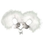 Miłosne kajdanki erotyczne metalowe z futerkiem