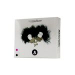 Kajdanki-śmieszna zabawka-kadanki - metallic handcuffs,feather cov.. black