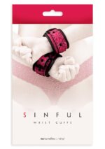 Kajdanki-SINFUL WRIST CUFFS PINK - obrazek 5