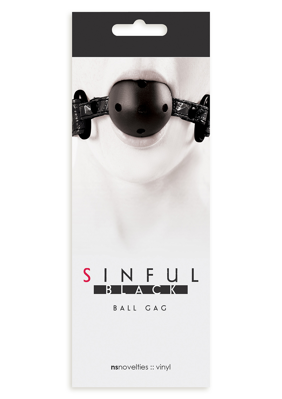 110720256871828892ebc.jpeg Knebel-SINFUL BALL GAG BLACK - obrazek 1