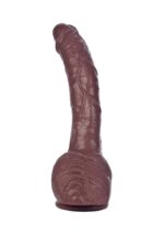 Duży zagięty murzyński penis dildo 22cm przyssawka - obrazek 8
