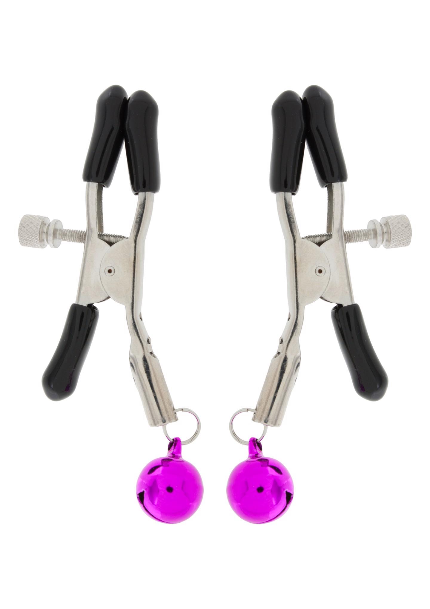 110720256871a0ed8c24a.jpeg Metalowe zaciski na sutki z dzwoneczkami bdsm sex - obrazek 1