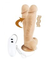 Dildo z wibracją rotacją pilot cielisty 18 cm - obrazek 3