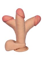 Dildo z kręgosłupem zginane przyssawka jądra 20cm - obrazek 5