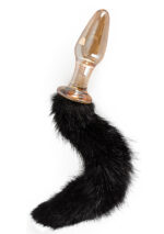 Szklany korek analny plug zatyczka z sex ogonem - obrazek 5