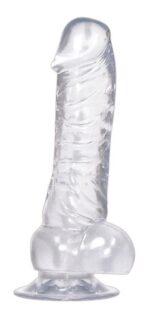 Realistyczne przezroczyste dildo przyssawka 18cm - obrazek 4