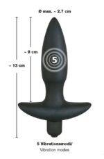Wibrująca zatyczka analna korek plug do pupy 13cm - obrazek 9