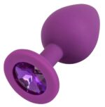 Silikonowy plug korek analny z kamyczkiem sex 7cm - obrazek 4