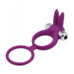 Pierścień na penisa z podwójną pętlą i masażerem