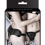 Uprząż do strap-on czarny dwa pierścienie skóra