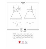 Biała sex koszulka stringi komplet obsessive l/xl - obrazek 6