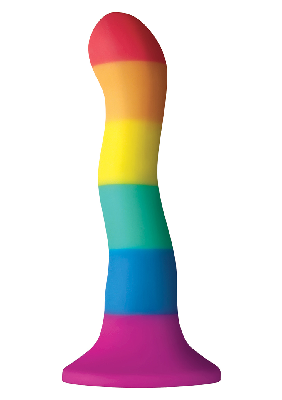 130720256873120c329c4.jpeg Tęczowe silikonowe dildo z mocną przyssawką 15 cm - obrazek 1