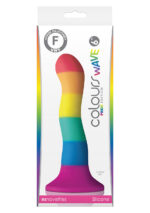 Tęczowe silikonowe dildo z mocną przyssawką 15 cm - obrazek 4