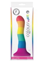 Tęczowe silikonowe dildo z mocną przyssawką 15 cm - obrazek 5