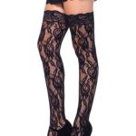 Bielizna-LACE STOCKINGS WITH LACE TOP OS