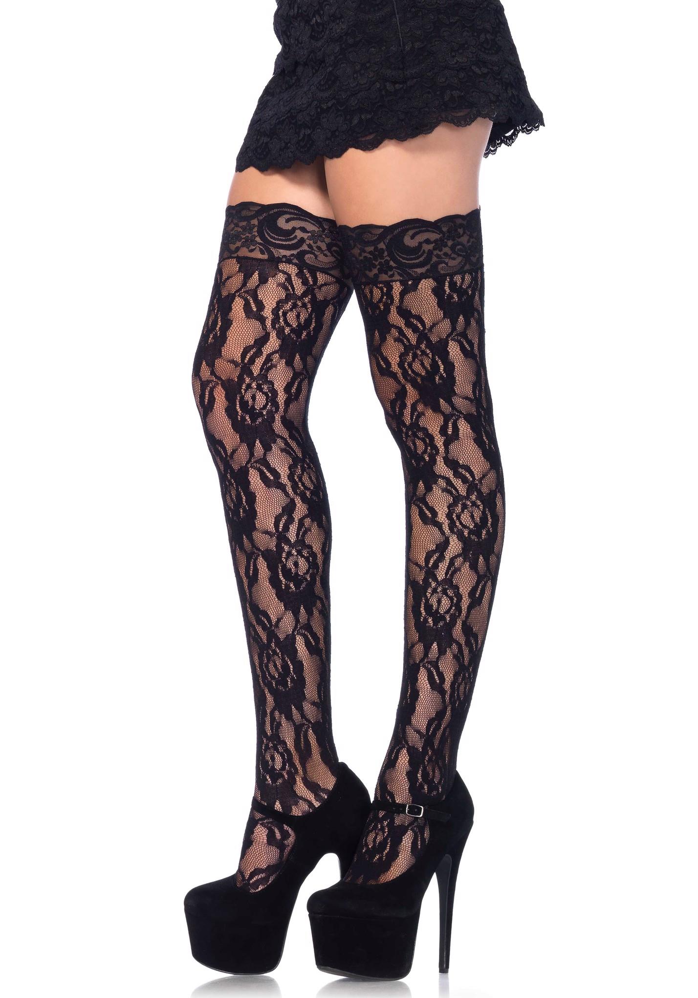 130720256873f832034c4.jpeg Bielizna-LACE STOCKINGS WITH LACE TOP OS - obrazek 1