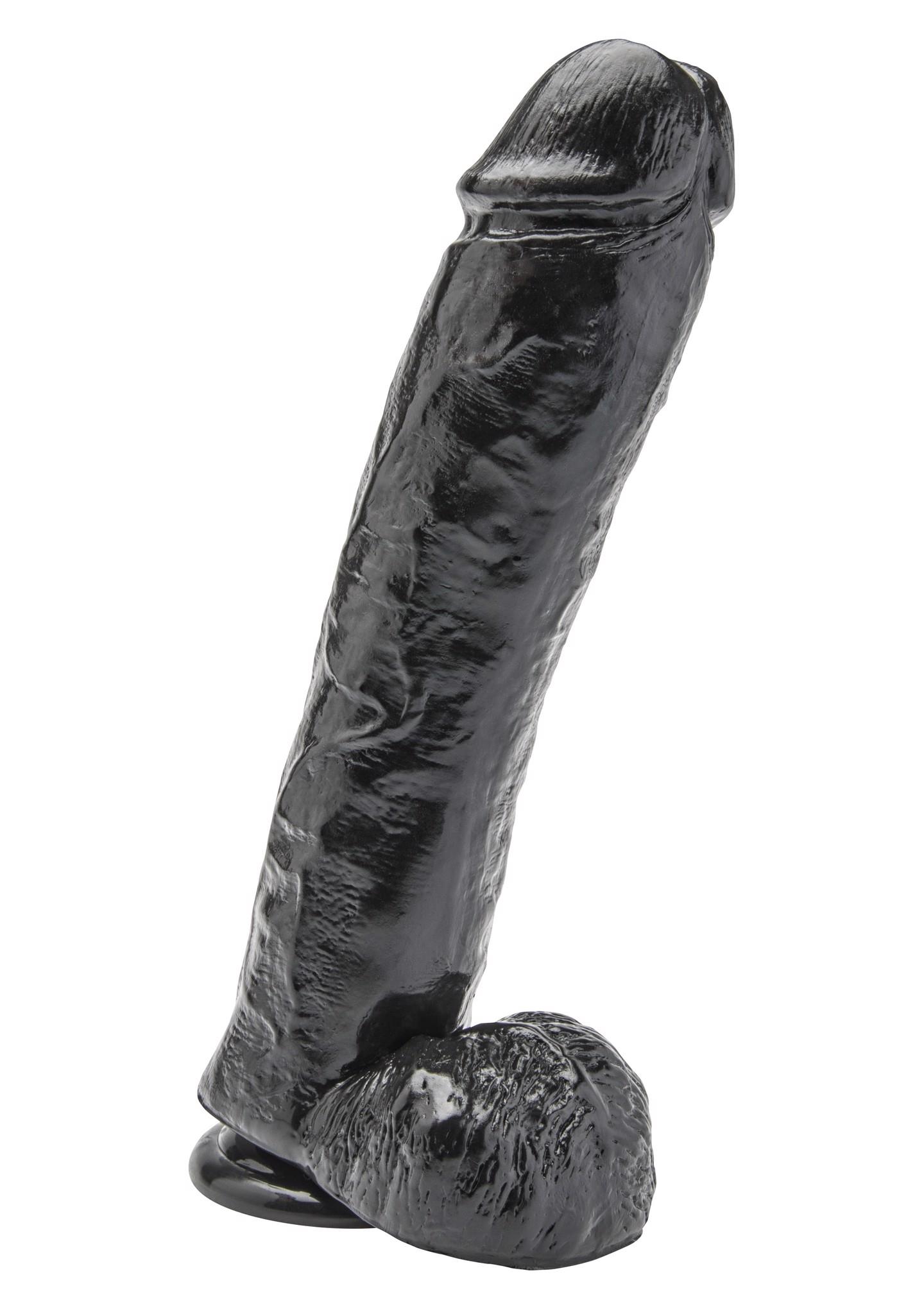 130720256874091138852.jpeg Dildo-cock 11 inch w/ balls black - obrazek 1