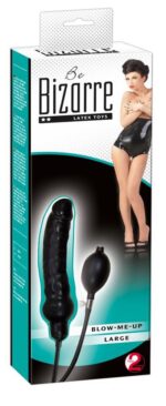 Nadmuchiwane czarne dildo penis z lateksu 25 cm - obrazek 3