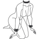 Kajdanki-Leather Collar With Handcuffs - obrazek 5