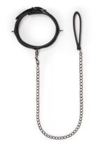 Zestaw bdsm bondage miękka obroża smycz łańcuszek - obrazek 4