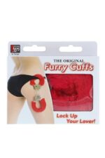 Kajdanki-METAL HANDCUFF WITH PLUSH RED - obrazek 3