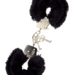 Kajdanki-METAL HANDCUFF WITH PLUSH BLACK