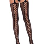 Bielizna-Lace up backseam stockings