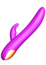 Podgrzewany wibrator z sex masażerem 20cm 10trybów - obrazek 3