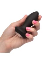 czarny wibrujący korek analny zatyczka z diamentem - obrazek 8