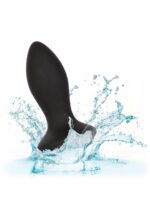 czarny wibrujący korek analny zatyczka z diamentem - obrazek 9