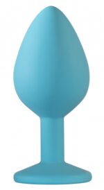 Silikonowy korek analny z kamieniem ozdobnym 8cm - obrazek 3