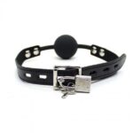 Knebel zapinany na kłódkę okragły kulisty sex bdsm - obrazek 3