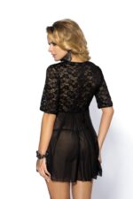 Bielizna-Georgia black robe XL (czarny szlafrok) - obrazek 5