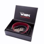 Ćwiekowana obroża skórzana ze smyczą damska bdsm