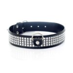 Obroża erotyczna kryształki regulowana 3 cm