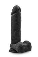 Silikonowe gładkie czarne dildo z przyssawką 23 cm - obrazek 6