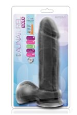 Silikonowe gładkie czarne dildo z przyssawką 23 cm - obrazek 8