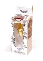 Stalowy korek analny plug złoty sex kryształ 7cm - obrazek 9