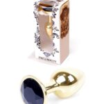 Stalowy korek analny plug złoty sex kryształ 7cm