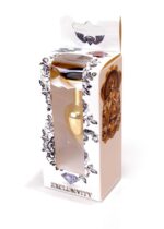 Stalowy korek analny plug złoty sex kryształ 7cm - obrazek 9