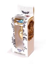 Stalowy korek analny plug złoty sex kryształ 7cm - obrazek 9