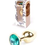 Stalowy korek analny plug złoty sex kryształ 7cm