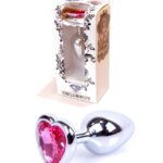 Plug analny korek stalowy kryształ serce 7cm