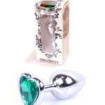 Metalowy plug analny korek kryształ serce 7cm