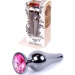 Długi stalowy korek plug analny z kryształem 2,7cm