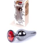 Długi stalowy korek plug analny z kryształem 2,7cm