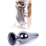 Długi stalowy korek plug analny z kryształem 2,7cm
