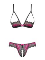 Wycięte stringi stanik sex komplet obsessive l/xl - obrazek 4